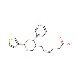 O=C(O)CC/C=C\C[C@@H]1CO[C@H](c2ccsc2)O[C@@H]1c1cccnc1 ZINC000013740456