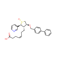 O=C(O)CC/C=C\CC[C@H]1[C@H](OCc2ccc(-c3ccccc3)cc2)C[S@@+]([O-])[C@@H]1c1cccnc1 ZINC000026170237