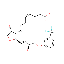 O=C(O)CC/C=C\CCC[C@H]1[C@@H](O)CO[C@@H]1/C=C/[C@H](O)COc1cccc(C(F)(F)F)c1 ZINC000028379427