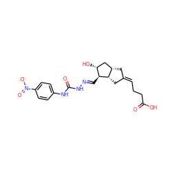 O=C(O)CC/C=C1/C[C@H]2C[C@@H](O)[C@H](/C=N/NC(=O)Nc3ccc([N+](=O)[O-])cc3)[C@H]2C1 ZINC000026165836