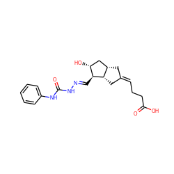 O=C(O)CC/C=C1/C[C@H]2C[C@@H](O)[C@H](/C=N/NC(=O)Nc3ccccc3)[C@H]2C1 ZINC000026166728