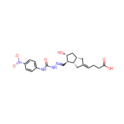 O=C(O)CC/C=C1\C[C@H]2C[C@@H](O)[C@H](/C=N/NC(=O)Nc3ccc([N+](=O)[O-])cc3)[C@H]2C1 ZINC000026179807