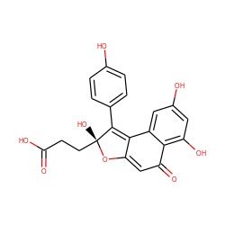 O=C(O)CC[C@@]1(O)OC2=CC(=O)c3c(O)cc(O)cc3C2=C1c1ccc(O)cc1 ZINC000013368980