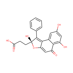 O=C(O)CC[C@@]1(O)OC2=CC(=O)c3c(O)cc(O)cc3C2=C1c1ccccc1 ZINC000013368984