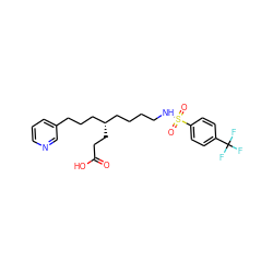 O=C(O)CC[C@@H](CCCCNS(=O)(=O)c1ccc(C(F)(F)F)cc1)CCCc1cccnc1 ZINC000013730336