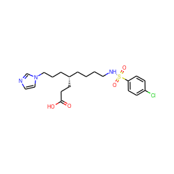 O=C(O)CC[C@@H](CCCCNS(=O)(=O)c1ccc(Cl)cc1)CCCn1ccnc1 ZINC000038337189