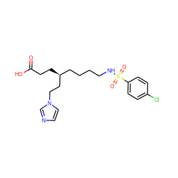 O=C(O)CC[C@@H](CCCCNS(=O)(=O)c1ccc(Cl)cc1)CCn1ccnc1 ZINC000013730378