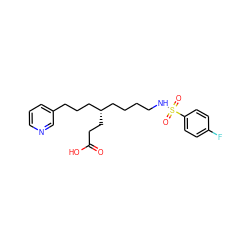 O=C(O)CC[C@@H](CCCCNS(=O)(=O)c1ccc(F)cc1)CCCc1cccnc1 ZINC000003786596