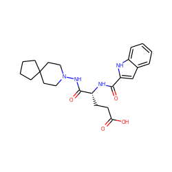 O=C(O)CC[C@@H](NC(=O)c1cc2ccccc2[nH]1)C(=O)NN1CCC2(CCCC2)CC1 ZINC000027215825