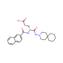 O=C(O)CC[C@@H](NC(=O)c1ccc2ccccc2c1)C(=O)NN1CCC2(CCCCC2)CC1 ZINC000027210455