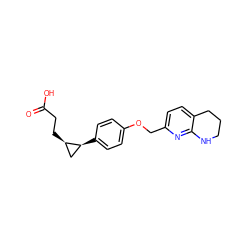 O=C(O)CC[C@@H]1C[C@@H]1c1ccc(OCc2ccc3c(n2)NCCC3)cc1 ZINC000028648201