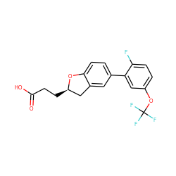 O=C(O)CC[C@@H]1Cc2cc(-c3cc(OC(F)(F)F)ccc3F)ccc2O1 ZINC001772623043