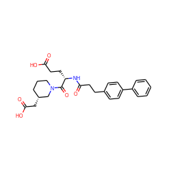O=C(O)CC[C@H](NC(=O)CCc1ccc(-c2ccccc2)cc1)C(=O)N1CCC[C@@H](CC(=O)O)C1 ZINC000144446487