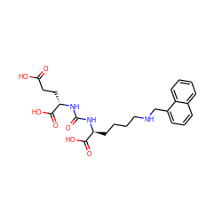 O=C(O)CC[C@H](NC(=O)N[C@@H](CCCCNCc1cccc2ccccc12)C(=O)O)C(=O)O ZINC000040974843