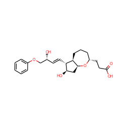 O=C(O)CC[C@H]1CCC[C@H]2[C@H](C[C@@H](O)[C@@H]2/C=C/[C@@H](O)COc2ccccc2)O1 ZINC000166153349