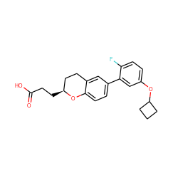 O=C(O)CC[C@H]1CCc2cc(-c3cc(OC4CCC4)ccc3F)ccc2O1 ZINC001772609019