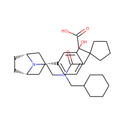 O=C(O)CC1(CC(=O)N(CCN2[C@H]3CC[C@@H]2C[C@H](c2cccc(O)c2)C3)CC2CCCCC2)CCCC1 ZINC000117295785