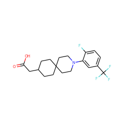 O=C(O)CC1CCC2(CC1)CCN(c1cc(C(F)(F)F)ccc1F)CC2 ZINC000209055296