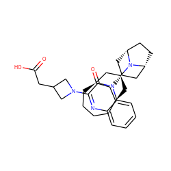 O=C(O)CC1CN(c2nc3ccccc3n([C@@H]3C[C@@H]4CC[C@H](C3)N4[C@H]3C[C@H]4CCCC[C@H](C4)C3)c2=O)C1 ZINC001772615997