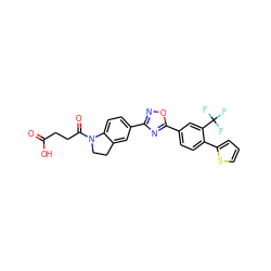 O=C(O)CCC(=O)N1CCc2cc(-c3noc(-c4ccc(-c5cccs5)c(C(F)(F)F)c4)n3)ccc21 ZINC000073160778