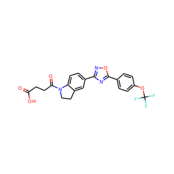 O=C(O)CCC(=O)N1CCc2cc(-c3noc(-c4ccc(OC(F)(F)F)cc4)n3)ccc21 ZINC000073166705