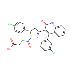 O=C(O)CCC(=O)N1N=C(c2c(-c3cccc(Cl)c3)c3ccccc3[nH]c2=O)C[C@H]1c1ccc(Cl)cc1 ZINC000096283764