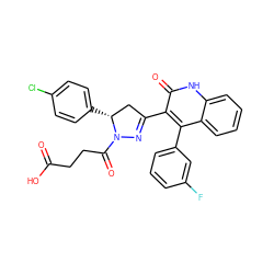 O=C(O)CCC(=O)N1N=C(c2c(-c3cccc(F)c3)c3ccccc3[nH]c2=O)C[C@H]1c1ccc(Cl)cc1 ZINC000096283766