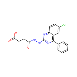 O=C(O)CCC(=O)NNc1nc(-c2ccccc2)c2cc(Cl)ccc2n1 ZINC000004738159