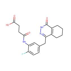 O=C(O)CCC(=O)Nc1cc(Cc2n[nH]c(=O)c3c2CCCC3)ccc1F ZINC000139459449