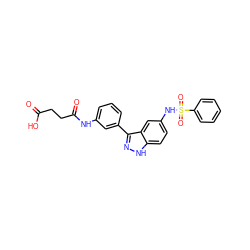 O=C(O)CCC(=O)Nc1cccc(-c2n[nH]c3ccc(NS(=O)(=O)c4ccccc4)cc23)c1 ZINC001772580188