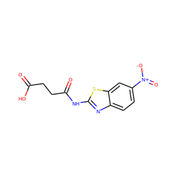 O=C(O)CCC(=O)Nc1nc2ccc([N+](=O)[O-])cc2s1 ZINC000002500769