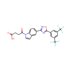 O=C(O)CCC(=O)n1ccc2cc(-c3noc(-c4cc(C(F)(F)F)cc(C(F)(F)F)c4)n3)ccc21 ZINC000073159101