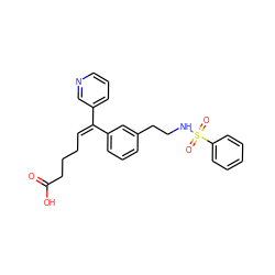 O=C(O)CCC/C=C(/c1cccnc1)c1cccc(CCNS(=O)(=O)c2ccccc2)c1 ZINC000027753688