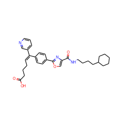 O=C(O)CCC/C=C(\c1ccc(-c2nc(C(=O)NCCCCC3CCCCC3)co2)cc1)c1cccnc1 ZINC000029563061