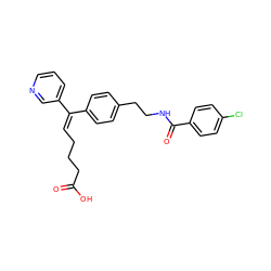 O=C(O)CCC/C=C(\c1ccc(CCNC(=O)c2ccc(Cl)cc2)cc1)c1cccnc1 ZINC000013733171