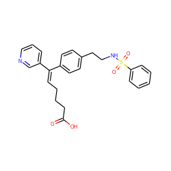 O=C(O)CCC/C=C(\c1ccc(CCNS(=O)(=O)c2ccccc2)cc1)c1cccnc1 ZINC000013733177