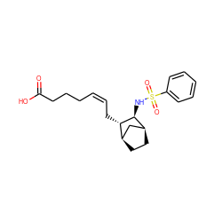 O=C(O)CCC/C=C\C[C@@H]1[C@@H](NS(=O)(=O)c2ccccc2)[C@H]2CC[C@@H]1C2 ZINC000013822279