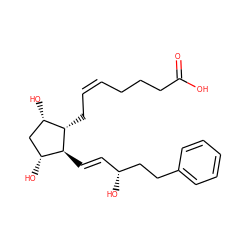 O=C(O)CCC/C=C\C[C@H]1[C@@H](O)C[C@@H](O)[C@@H]1/C=C/[C@@H](O)CCc1ccccc1 ZINC000013589949