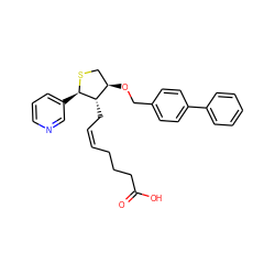 O=C(O)CCC/C=C\C[C@H]1[C@H](OCc2ccc(-c3ccccc3)cc2)CS[C@@H]1c1cccnc1 ZINC000026181706