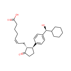 O=C(O)CCC/C=C\C[C@H]1C(=O)CC[C@@H]1c1ccc([C@@H](O)C2CCCCC2)cc1 ZINC000117764606