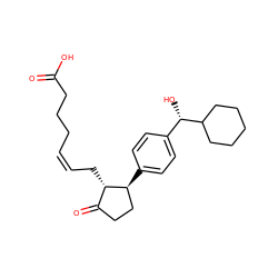 O=C(O)CCC/C=C\C[C@H]1C(=O)CC[C@@H]1c1ccc([C@H](O)C2CCCCC2)cc1 ZINC000117764607