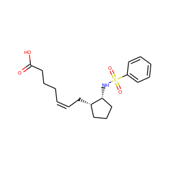 O=C(O)CCC/C=C\C[C@H]1CCC[C@H]1NS(=O)(=O)c1ccccc1 ZINC000029478051
