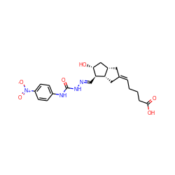 O=C(O)CCC/C=C1/C[C@H]2C[C@@H](O)[C@H](/C=N/NC(=O)Nc3ccc([N+](=O)[O-])cc3)[C@H]2C1 ZINC000026179812