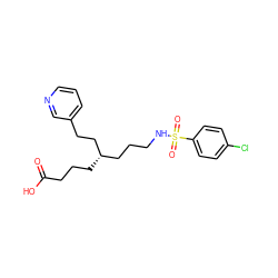 O=C(O)CCC[C@@H](CCCNS(=O)(=O)c1ccc(Cl)cc1)CCc1cccnc1 ZINC000013730314