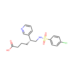 O=C(O)CCC[C@@H](CNS(=O)(=O)c1ccc(Cl)cc1)c1cccnc1 ZINC000013730268