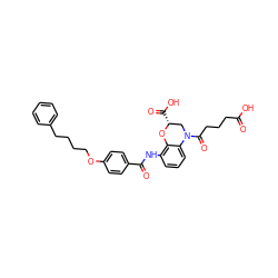 O=C(O)CCCC(=O)N1C[C@@H](C(=O)O)Oc2c(NC(=O)c3ccc(OCCCCc4ccccc4)cc3)cccc21 ZINC000059625255