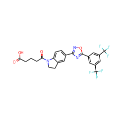 O=C(O)CCCC(=O)N1CCc2cc(-c3noc(-c4cc(C(F)(F)F)cc(C(F)(F)F)c4)n3)ccc21 ZINC000073195949