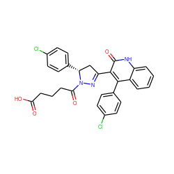 O=C(O)CCCC(=O)N1N=C(c2c(-c3ccc(Cl)cc3)c3ccccc3[nH]c2=O)C[C@H]1c1ccc(Cl)cc1 ZINC000096283782