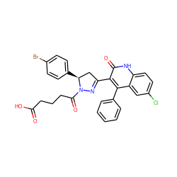 O=C(O)CCCC(=O)N1N=C(c2c(-c3ccccc3)c3cc(Cl)ccc3[nH]c2=O)C[C@@H]1c1ccc(Br)cc1 ZINC000011852469