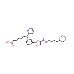 O=C(O)CCCC/C=C(/c1cccnc1)c1cccc(-c2nc(C(=O)NCCCCC3CCCCC3)co2)c1 ZINC000003827906